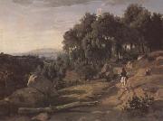 Jean Baptiste Camille  Corot Vue pres de Volterra (mk11) oil painting on canvas
